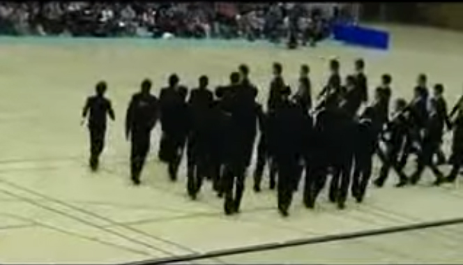 Stunning Japanese synchronized walking routine