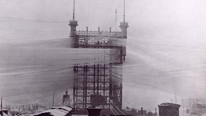 Het lokale telefoonnet van Stockholm rond 1890