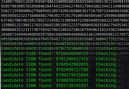 ISBN nummers zoeken in Pi