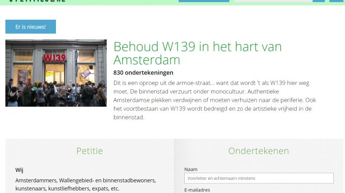 Petitie: Behoud W139 in het hart van Amsterdam